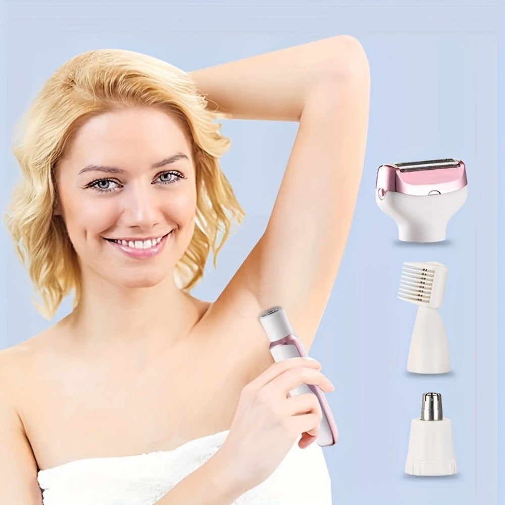 Rechargeable Facial Hair Remover Set for Women with Pink and Purple Multi Tool Options for Grooming — image 10