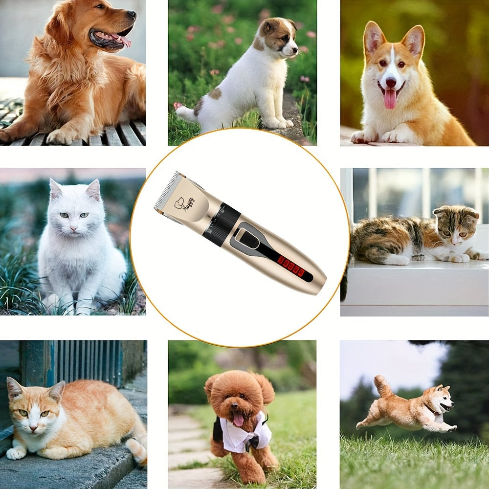Pet Hair Clipper Kit with Five Guide Combs and Adjustable Blade — image 2