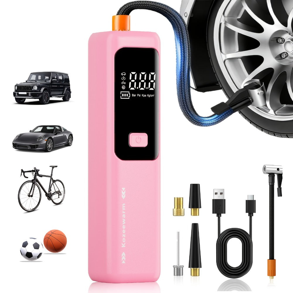Cordless Tire Inflator Portable Air Compressor – USB-C Rechargeable, Digital Gauge, 3X Fast Inflation for Car Tires, Bikes — 