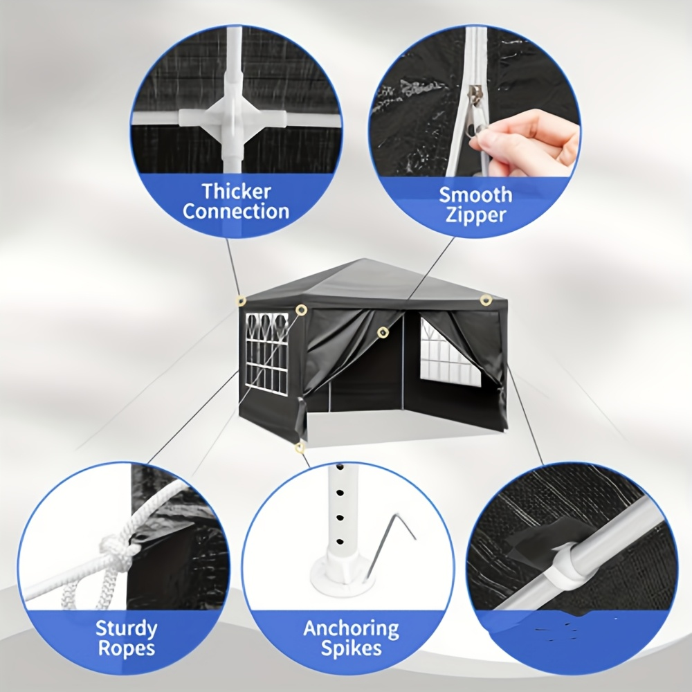 PE Fabric 10x10ft Canopy Tent with No-Wall, Three-Sidewall or Four-Sidewall Package Options — image 13