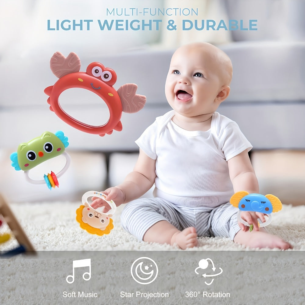 Baby Musical Crib Mobile with Music & Lights Projection, Take-Along Rattle & Music Box, Owl, Star & Penguin Styles — image 7