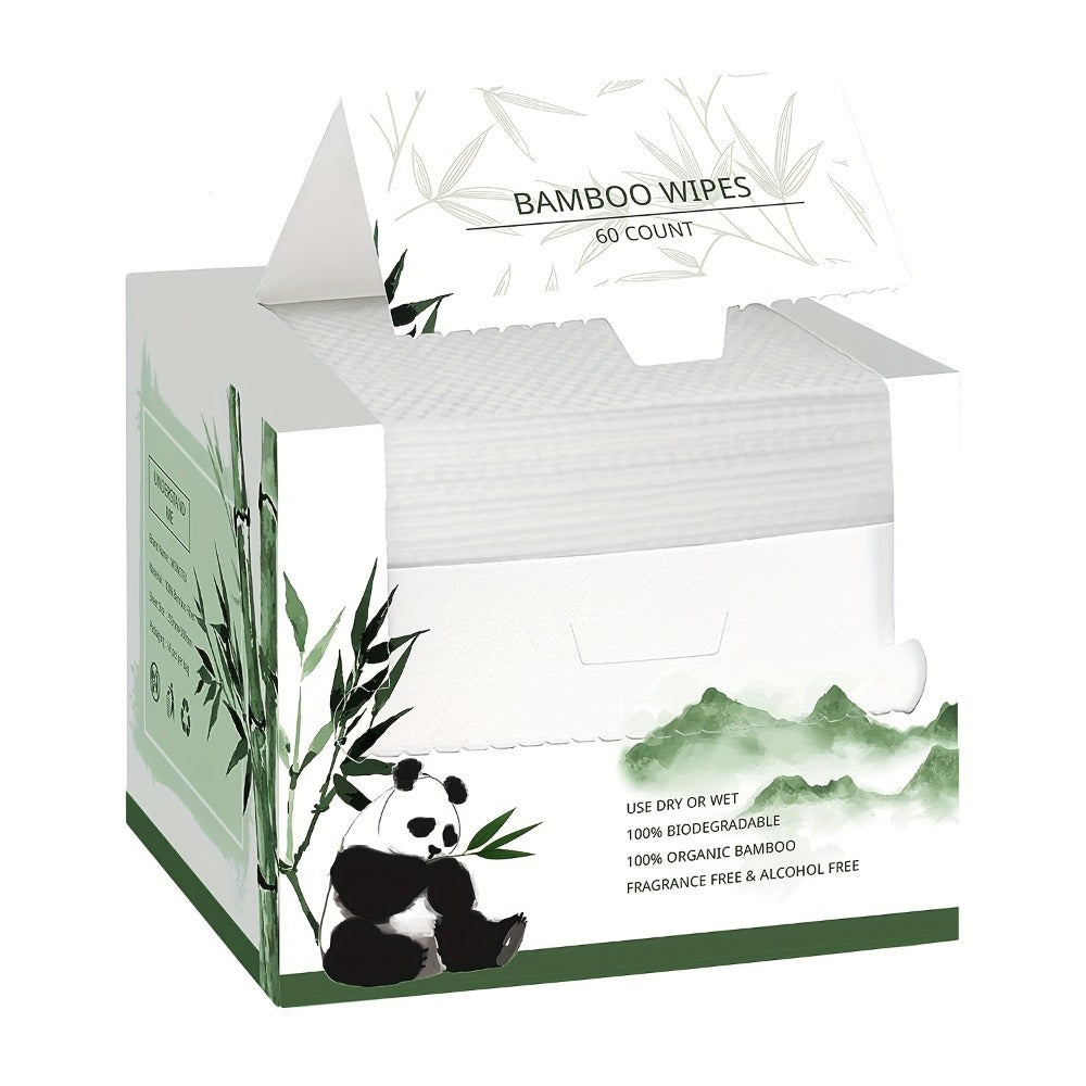 Disposable Facial Towels Bamboo Viscose Fiber Extra Thick Soft Cleansing Makeup Removal Face Towels for Sensitive Skin Travel