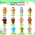 Twelve-Piece Zoo Animal Hand Puppet Set with Bear, Zebra, Lion, Giraffe, Hippo and More Designs — image 10