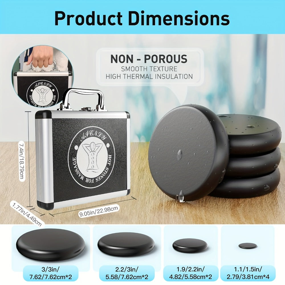 Hot Stone Massage Kit with Heater & Temperature Control, 10-Piece Professional Basalt Spa Stones Set — image 4