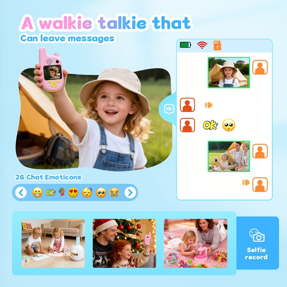 Walkie Talkies, Kids Video 2 Pack Video Call, Voice Changer & Dual Camera, Long Range Outdoor Toy — image 8