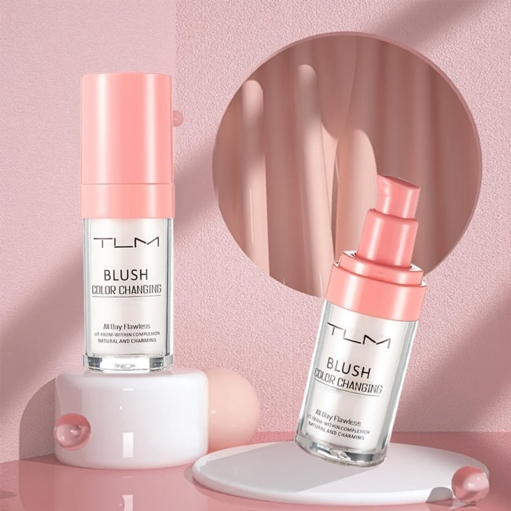 Liquid Foundation and Blush Combo Set for Women – Buildable Coverage Natural Finish Makeup Base, Easy to Apply, Suits All Ski
