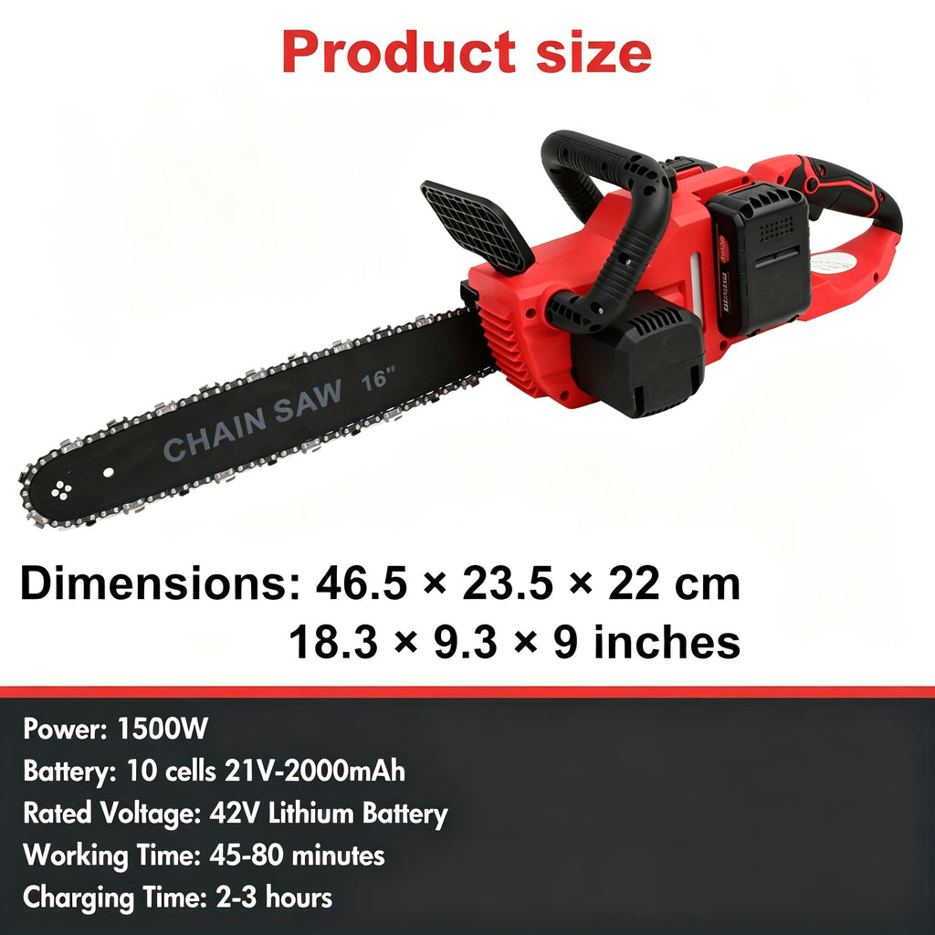 Cordless Brushless Chainsaw Kit with 12- or 16-Inch Guide Bar, Two Batteries, Charger and Cutting Accessories — image 1