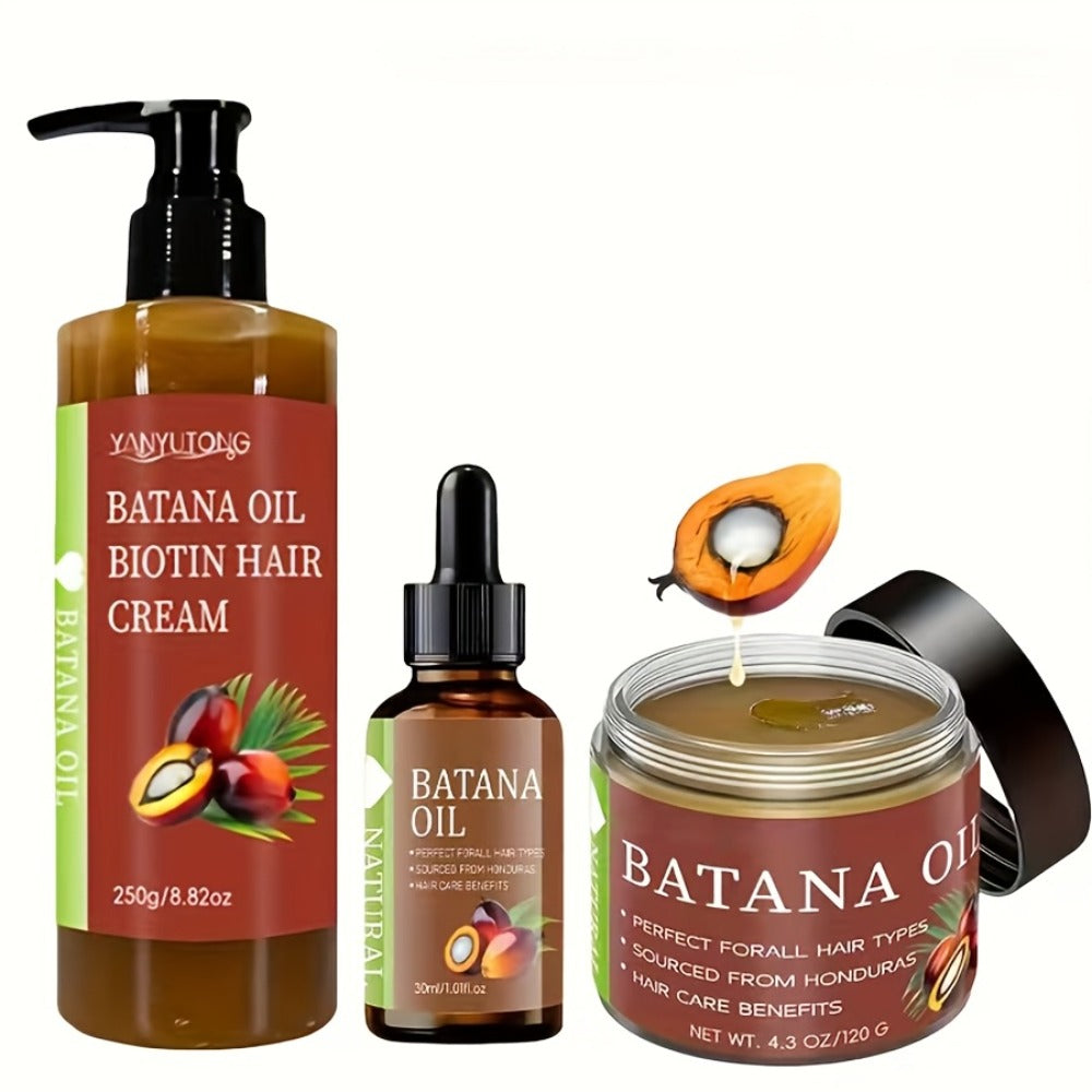 Batana Oil Set 3-Piece from Honduras - Dr. Sebi Cold Pressed Unrefined Batana Oil with Hair Mask & Essence — image 5