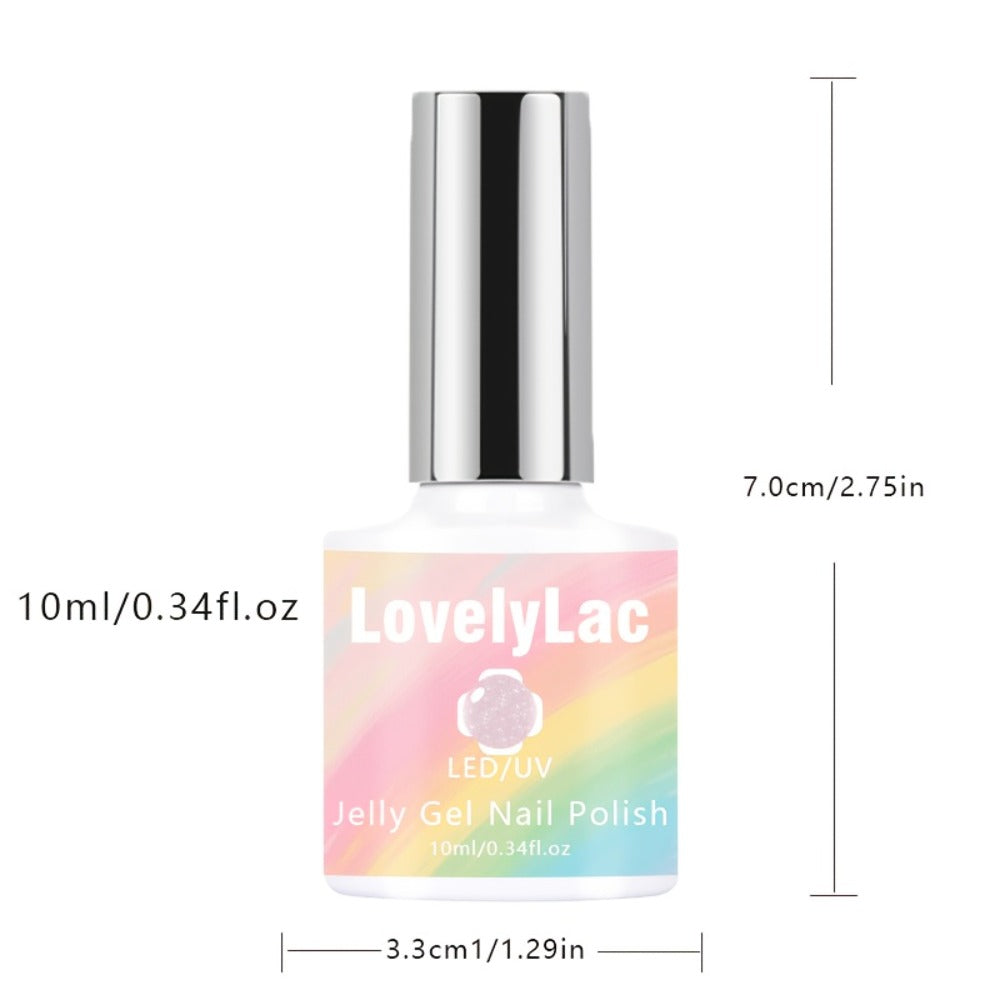 Gel Nail Polish Pink Glitter Jelly Arch-Shaping Color Gel with Sheer Translucent Finish and UV/LED Cure for Nail Art — image 