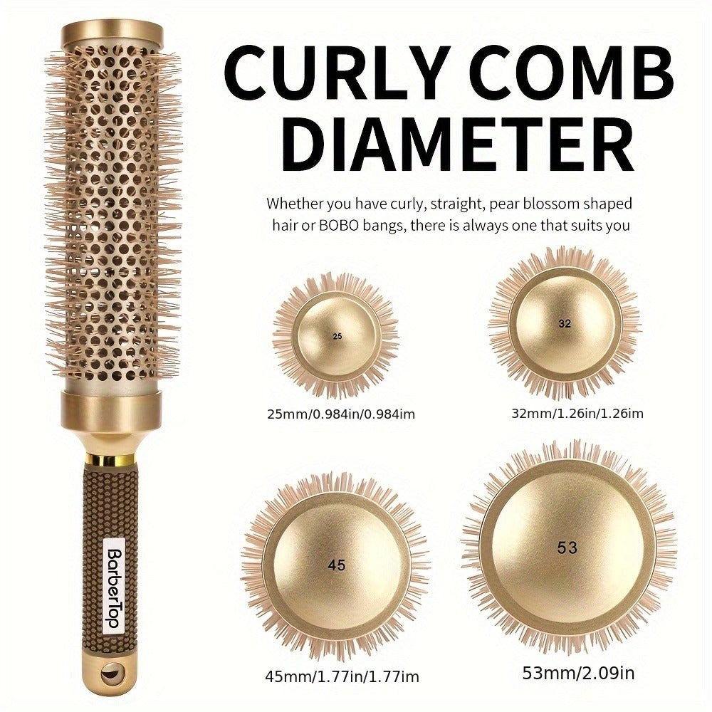 Round Hair Brush Nano Ceramic Ion, Heat Resistant Blowout Styling Roller Comb for Voluminous Bangs — image 11