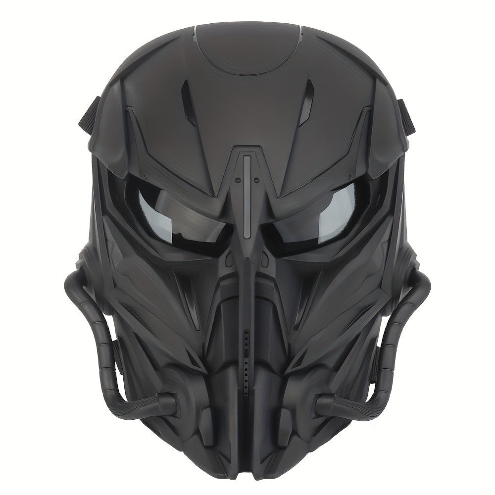 Silver-Plated Mechanical Costume Mask with Full-Face Sci-Fi Design and Sculpted Black Interior — image 9