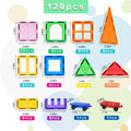 Magnetic Tiles 120-Piece Translucent Castle Building Set with Two Rolling Car Bases and Multicolor Shapes — image 9