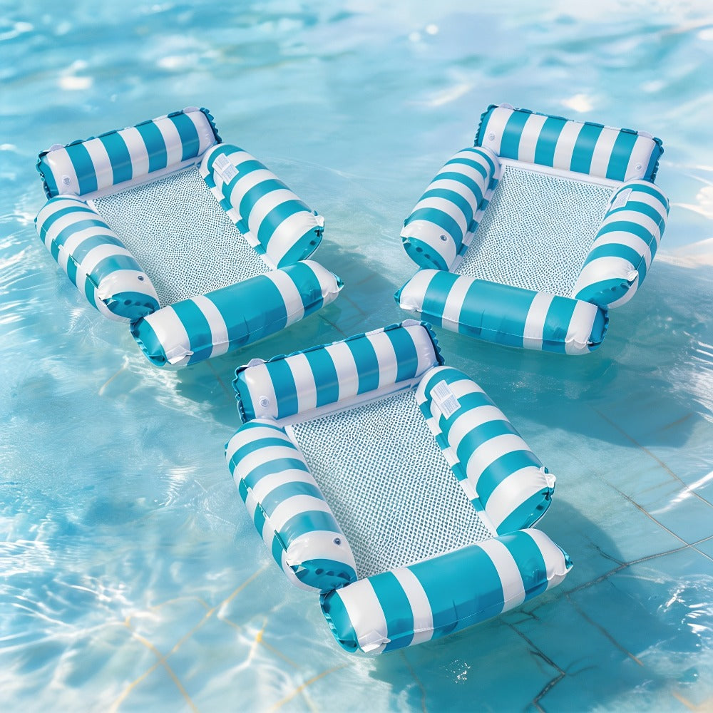 Striped Mesh Pool Float Chair Set, 110cm Size in Blue, Dark Blue, Pink or Mixed Two- and Three-Piece Options — image 13