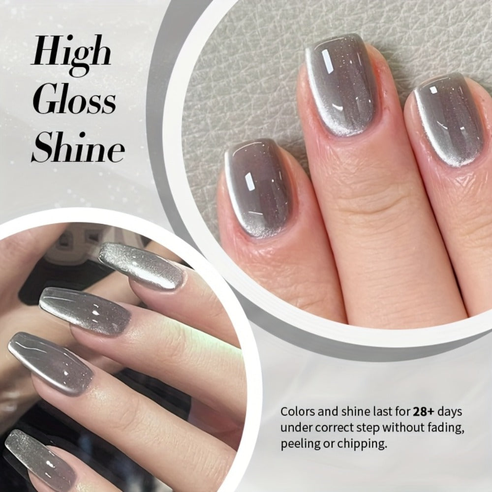 10ml BORN PRETTY MY78 Cat Eye Gel Polish in Smoky Ash Gray with Magnetic Tool and UV/LED Curing Label — image 8