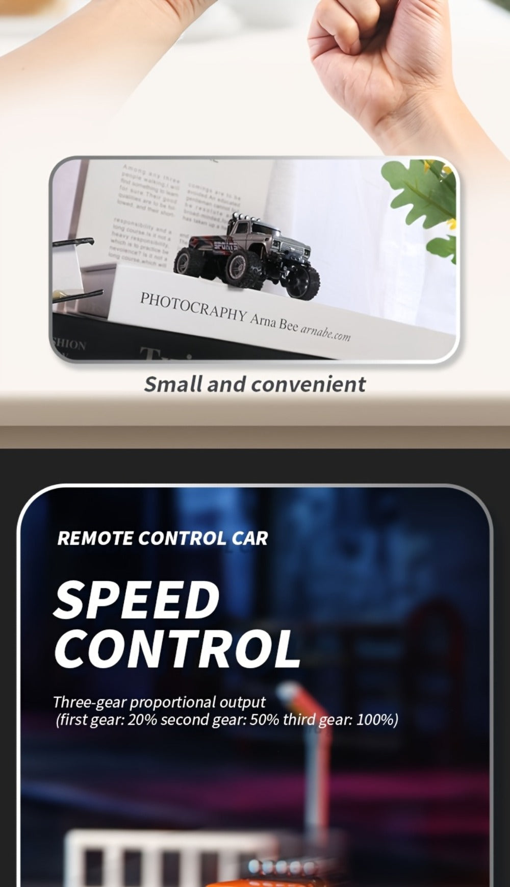 1:64 Scale Mini RC Car Alloy Off-Road Truck with Shock Absorbers – Pocket-Sized Remote Control Car for Boys Ages 6 7 8 9 10 —