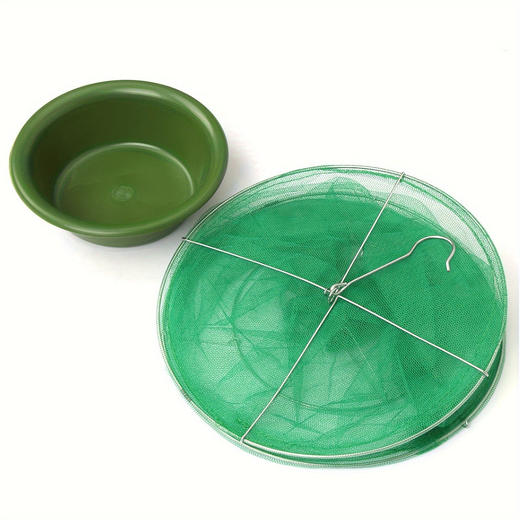 Green Hanging Mesh Fly Trap Cages with Removable Bait Bowls in Two-Pack or Four-Pack Options — image 12