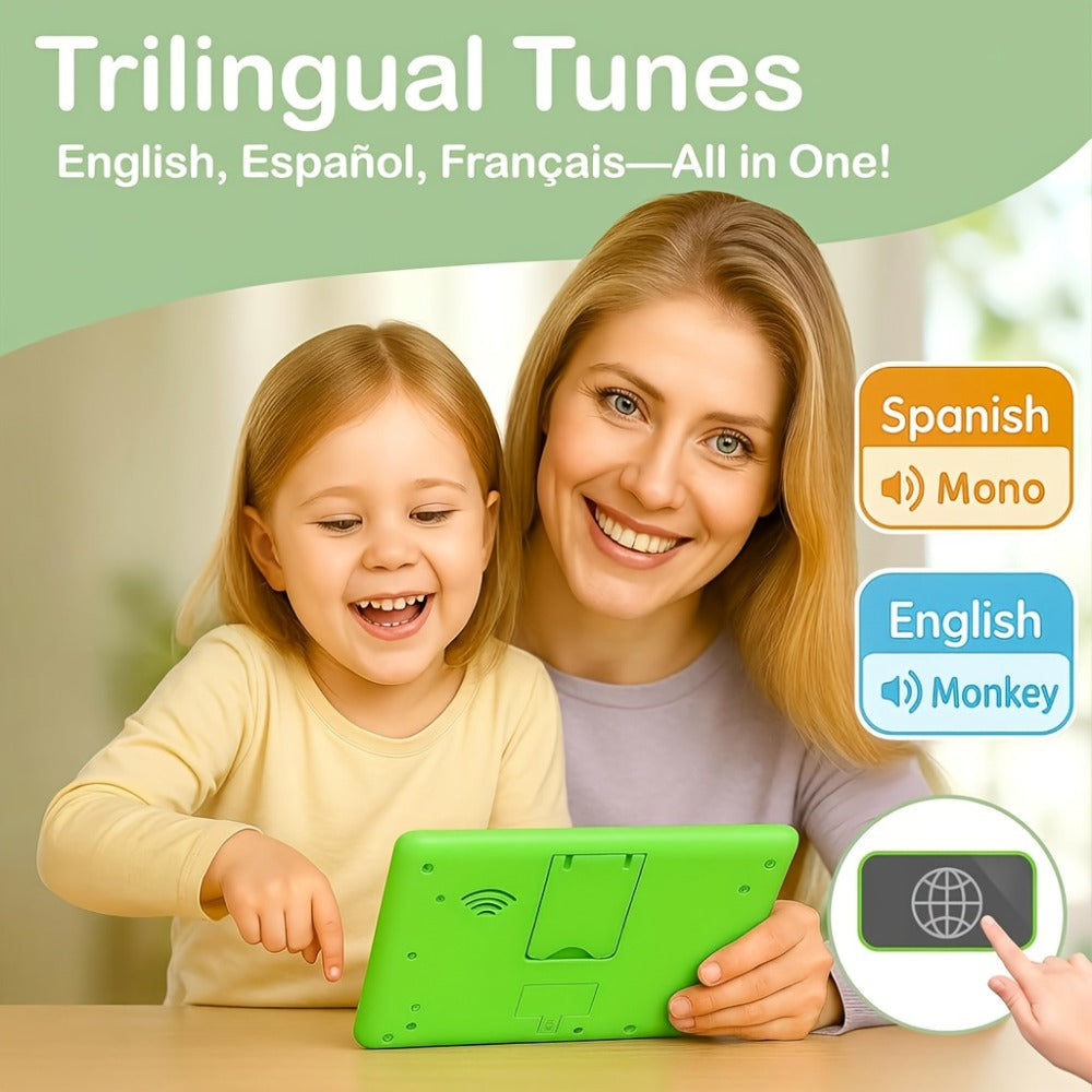 Trilingual Toddler Learning Tablet Toy, 39 Buttons 4 Play Modes Alphabet Numbers Colors Animals Music — image 2