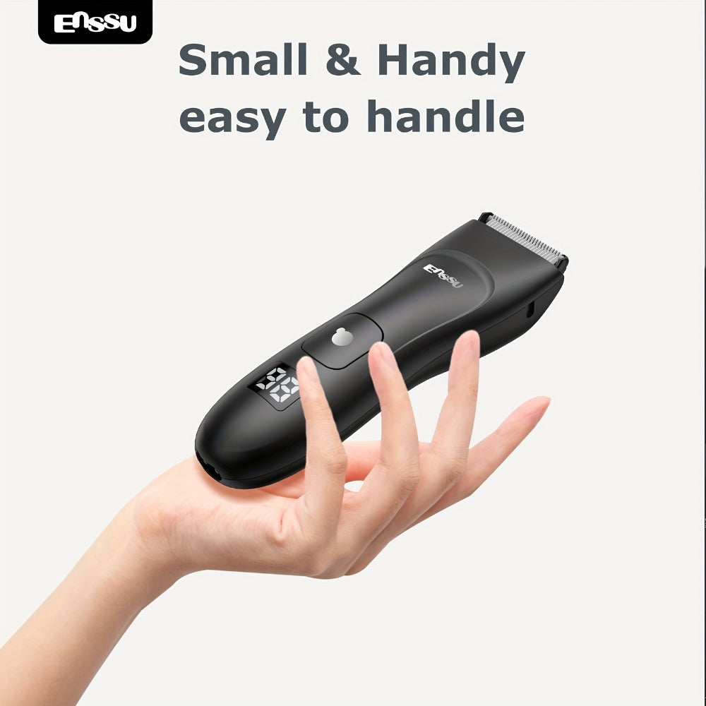 Ceramic-Blade Body Hair Trimmer with IPX7 Rating, LCD Display, Charging Stand and Black Housing — image 8