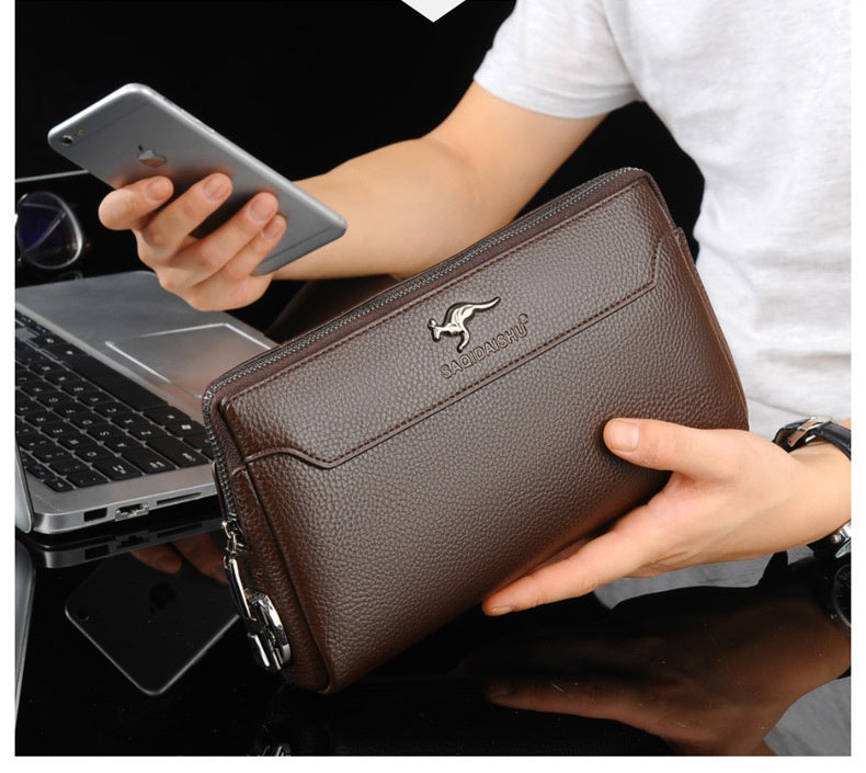 Men's Leather Clutch Anti-theft Password Lock