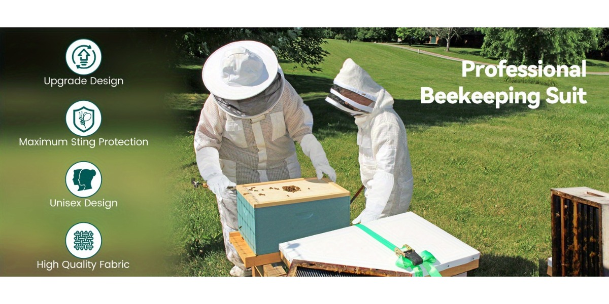 Beekeeping Suit Triple Layer Sting-Resistant Gloves 2 Veils S-3XL for Garden, Patio and Yard Use — image 17