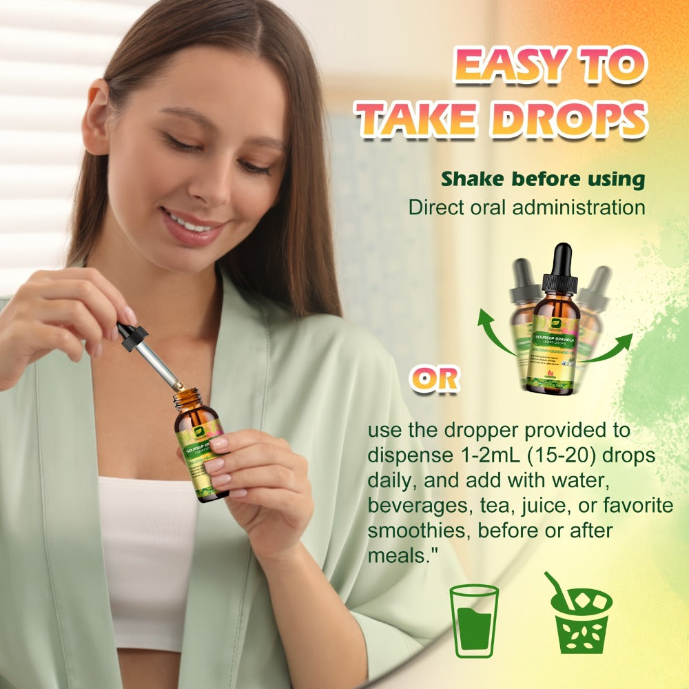 [8-IN-1 Soursop Drops] 1/3 Bottles 8-IN-1 Soursop Liquid Drops, Graviola Leaf & Fruit Complex Supplement With Sea Moss — imag