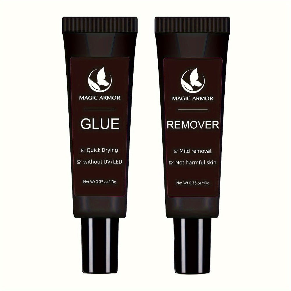 Press On Nail Glue and Remover Kit with 10g Clear Drying Adhesive for Acrylic and False Nails — image 1