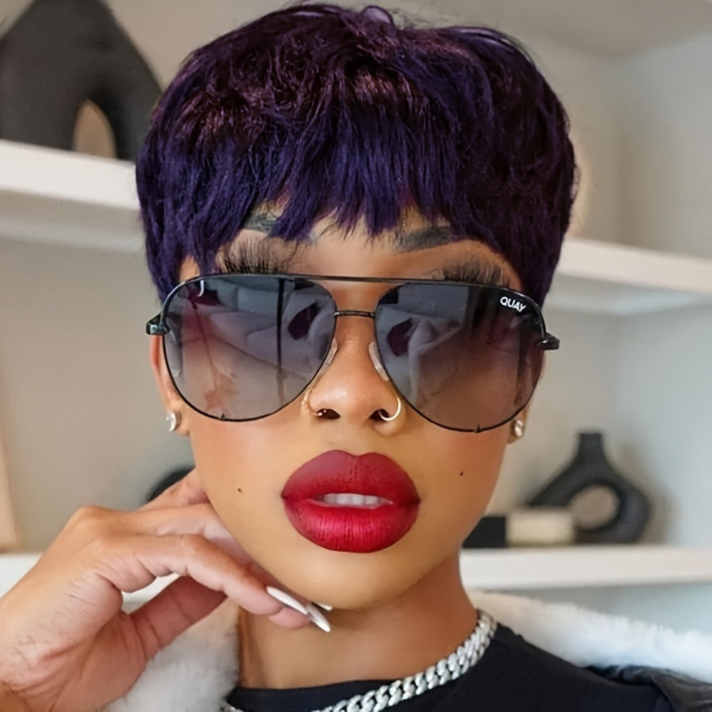 Synthetic Wig 4-Inch Wavy Pixie with Bangs in Eight Color Codes for Costume Styling with Item-Specific Color, Length, Texture
