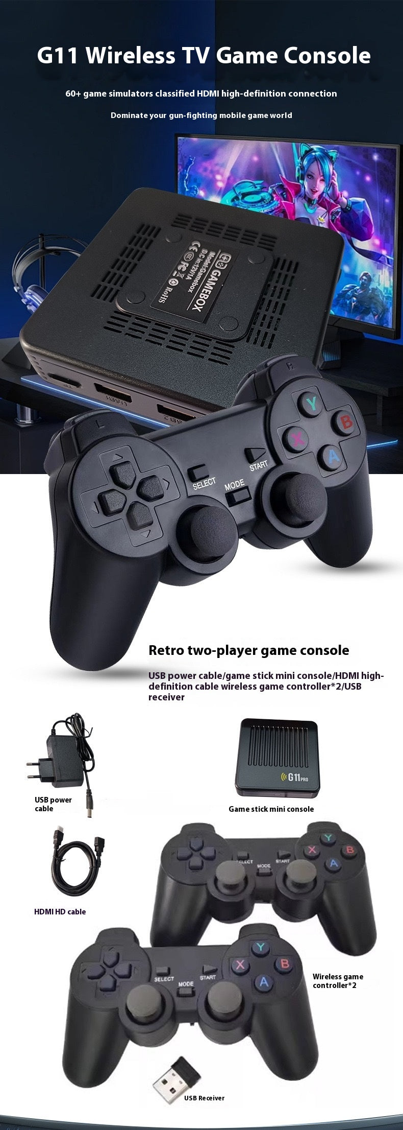 G11 PRO Dual System TV Set-top Box Open Source Game Console