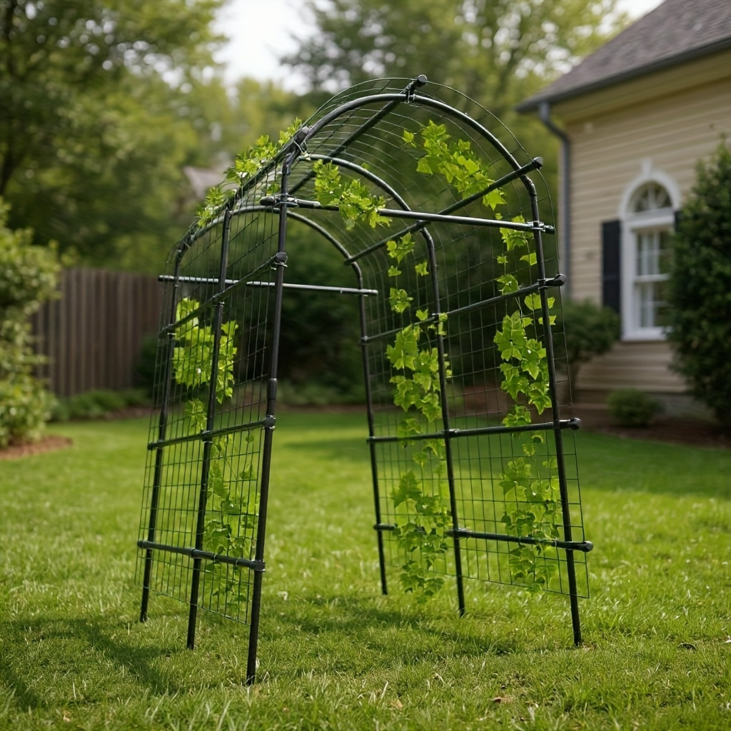 Climbing Arch Trellis 7.5ft Adjustable Metal Grid Garden Archway — image 7
