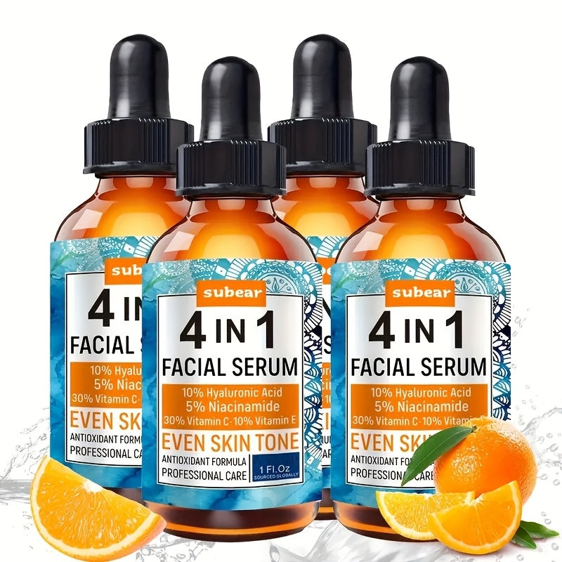 Face Serum 4-Piece Set with 30ml Hyaluronic Acid, Niacinamide, Vitamin C and Vitamin E Dropper Bottles — image 11