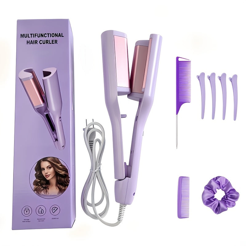 32mm Curling Iron 30-Second Rapid Heat – Adjustable Temperature U-Shaped & M-Shaped Long-Lasting Curls Salon-Smooth Frizz-Fre