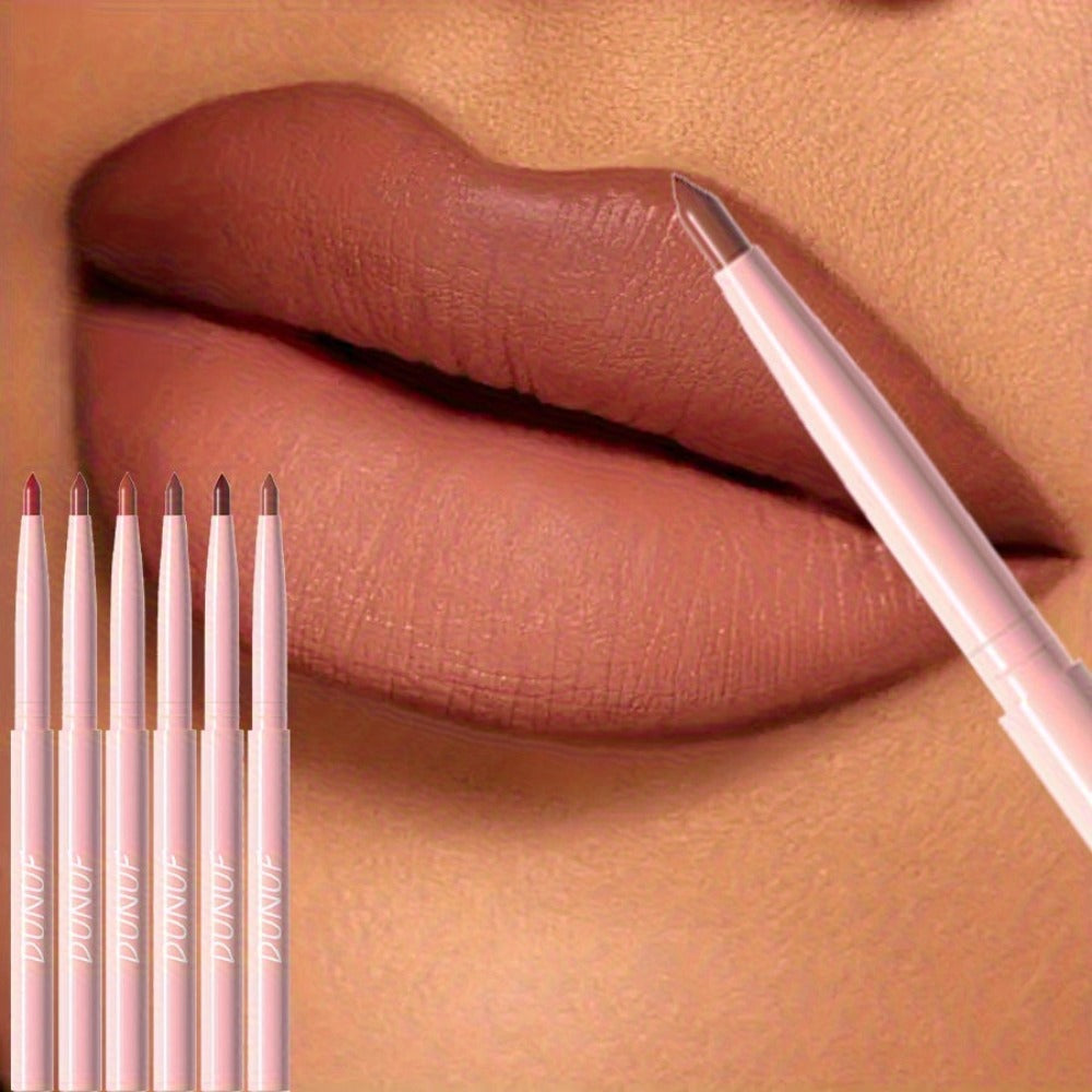 Waterproof Lip Liner Set 12 Pcs 2-in-1 Matte Lipstick Pencil Long Lasting Rich Pigment Smooth Glide Lip Color Kit Nude to Bol