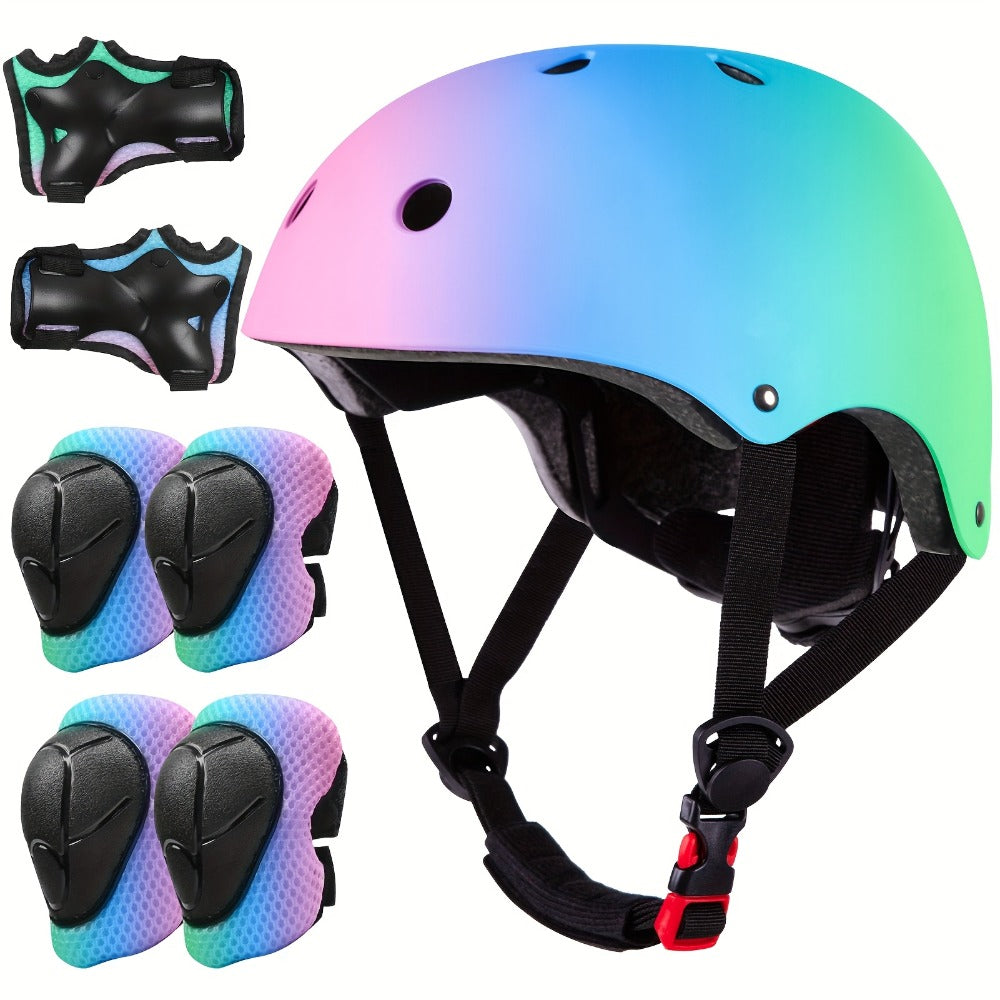 3D Shark Kids Bike Helmet with Knee and Elbow Pads Set, Ultra-Light 230g Adjustable Safety Helmet Ages 5+ — image 3