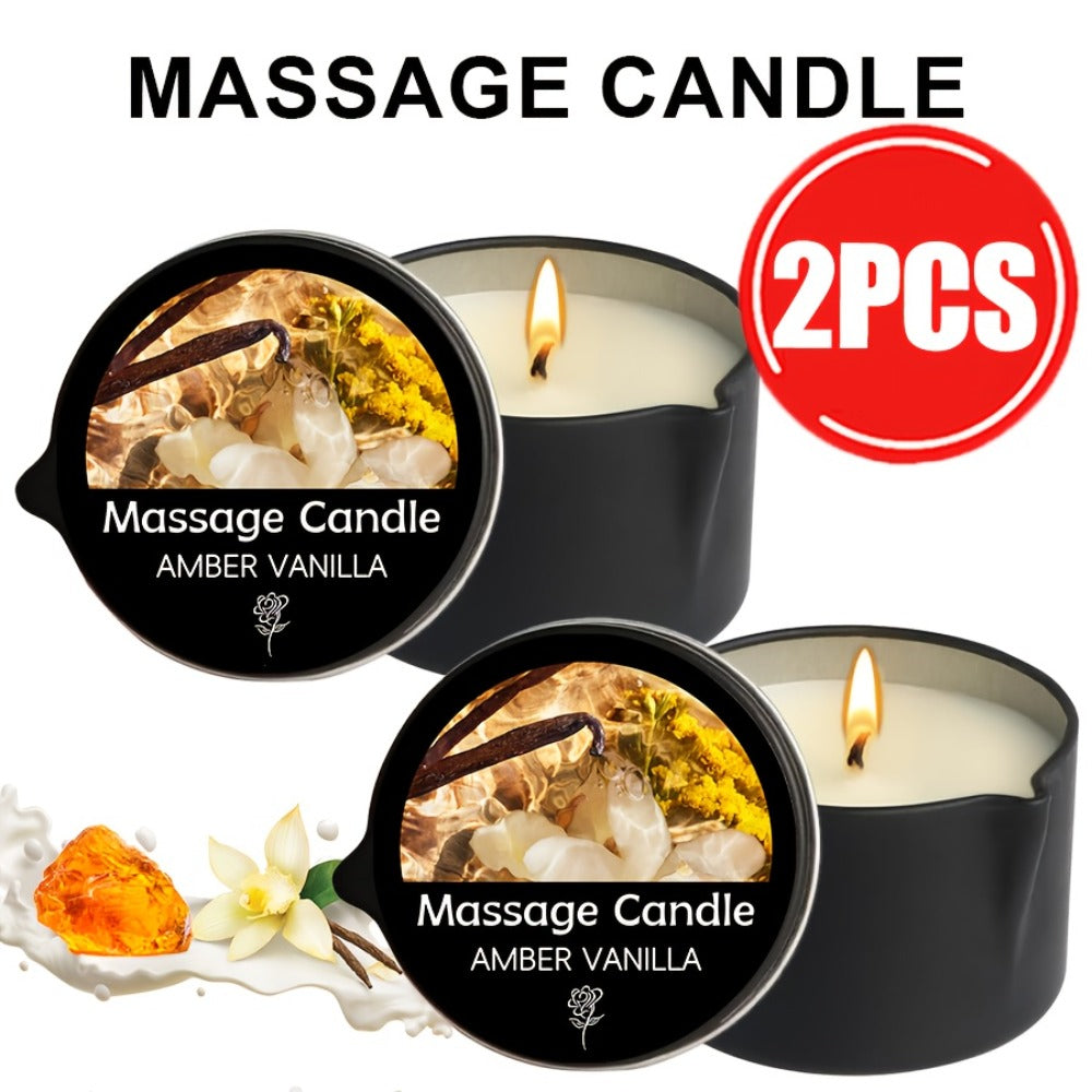 Massage Oil Candle 2-in-1 Soy Wax Scented Candle with Essential Oil – Moisturizing Warm Body Lotion for Spa Pedicure Relaxati