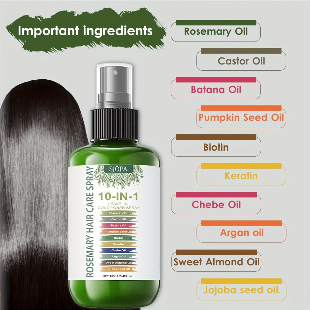 10-in-1 Molecular Leave-In Hair Mask with Argan Oil, Keratin & Coconut Oil for Bath Time, Home Spa and Personal Care — image 