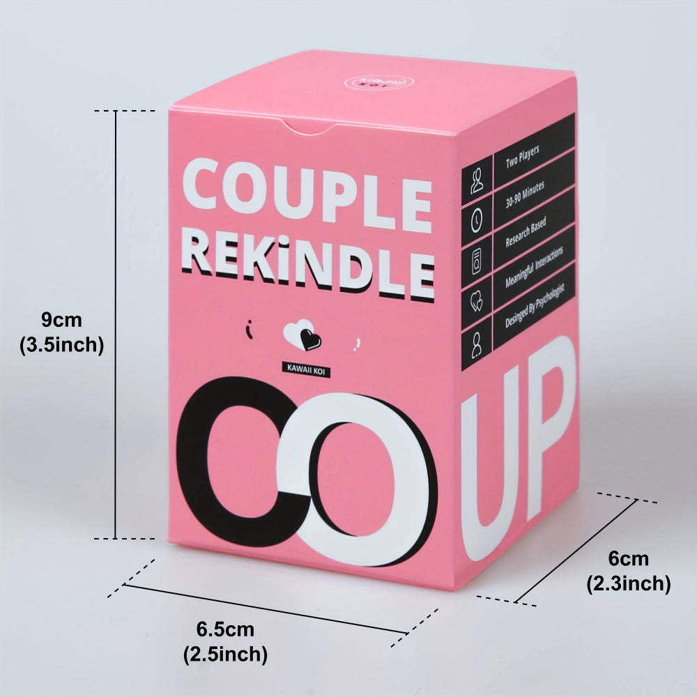 Couple Rekindle Conversation Card Game with 165 Cards, 10 Prompt Categories, Pink Box and Two-Person Play Format — image 2