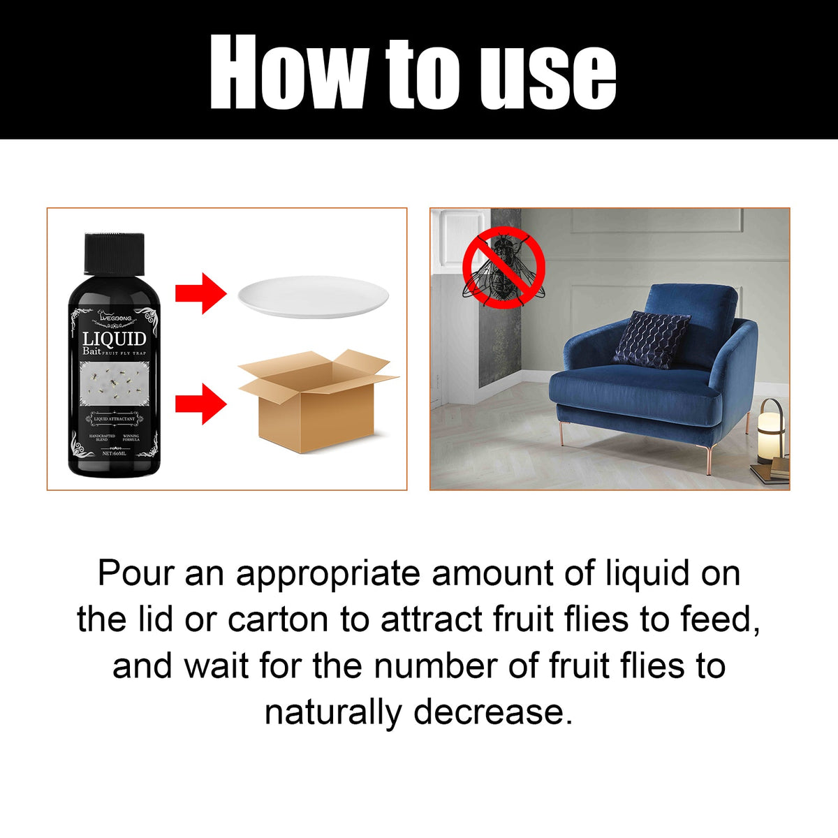 Fruit Fly Trapping Supplement Fly Mosquito Baits Living Room Kitchen Household Fly Trapping Solution