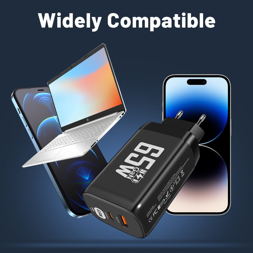 Computer laptop adapter GaN GaN PD65W fast charging head QC3.0 charger