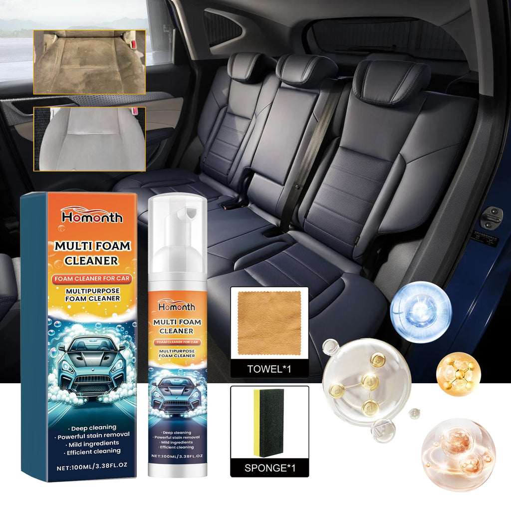 Multi-Purpose Foam Cleaner For Cars, Car Interior Seat Fabric Decontamination Refurbished Cleaning