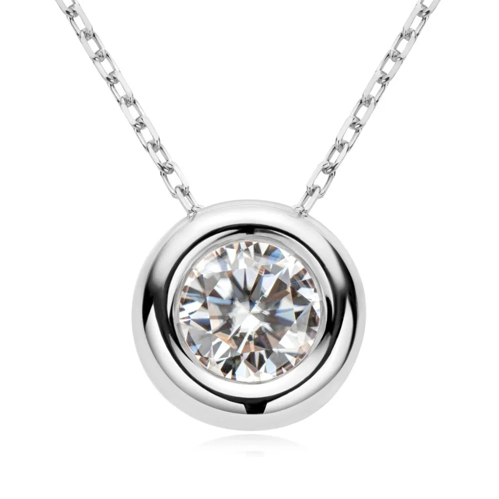 1 Carat Moissanite 925 Sterling Silver Necklace