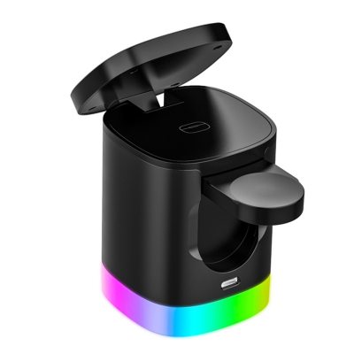 3 In 1 Magnetic Wireless Fast Charger For Smart Phone RGB Ambient Light Charging Station For Airpods IWatch - V.I.P Digital Presence