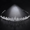 Hair accessories, hair bands, copper zircon inlaid with fashionable temperament, bride's simple Korean version of banquet crown headwear - V.I.P Digital Presence
