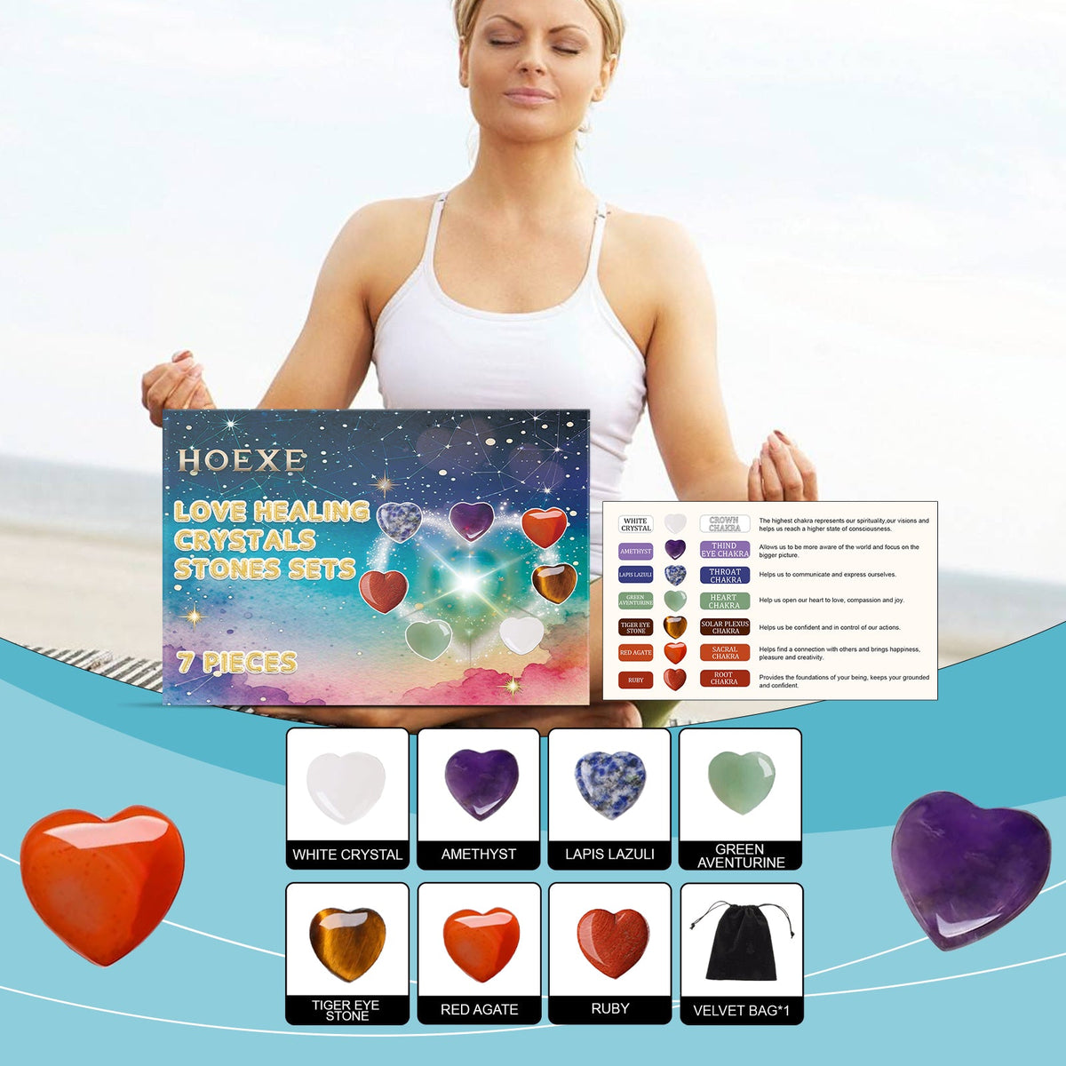 Love Crystal Healing Stone Set