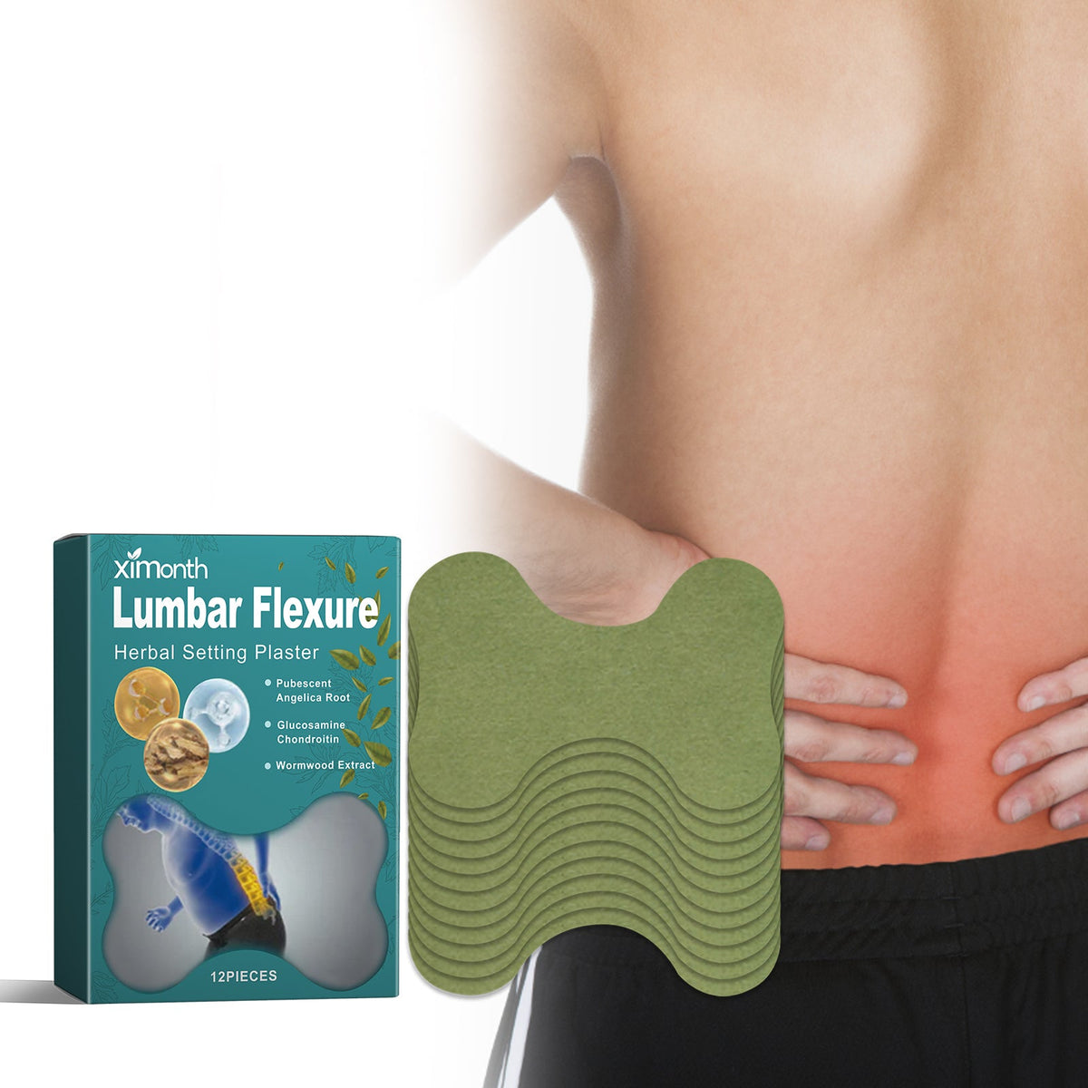 Lumbar Flexure Herbal Setting Plaster, Relieve Lumbar Soreness Lumbar Disc Protrusion Activating Muscles And Bones Lumbar Care Patch