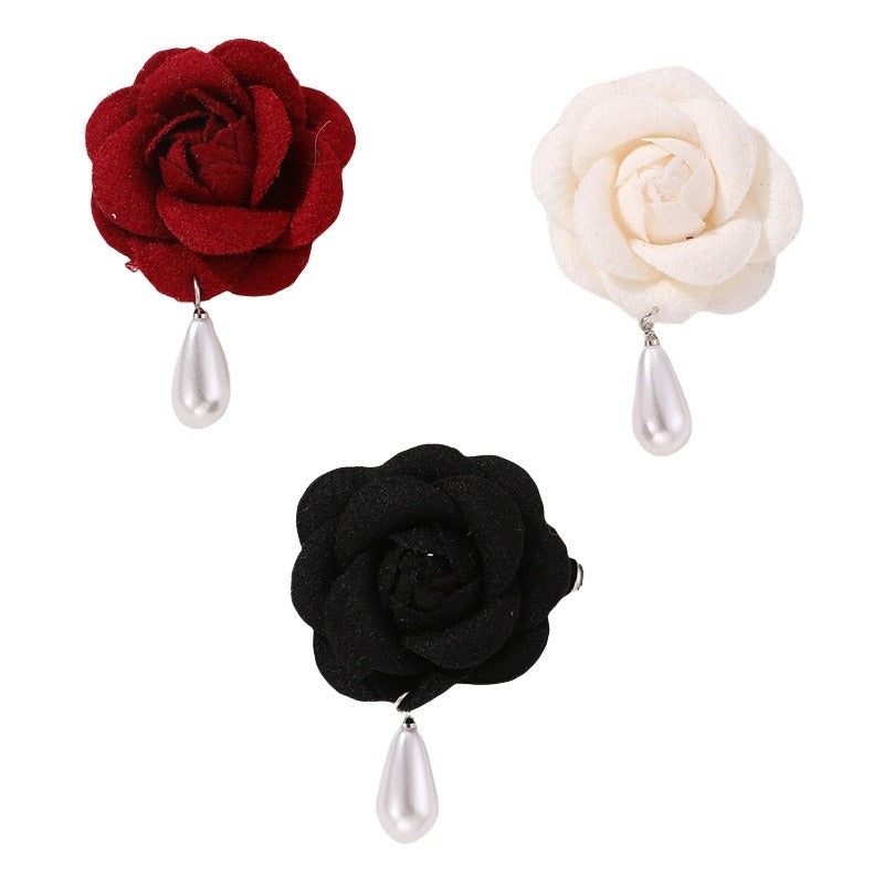 Flower pearl brooch female fashion camellia wedding dress decoration female jewelry