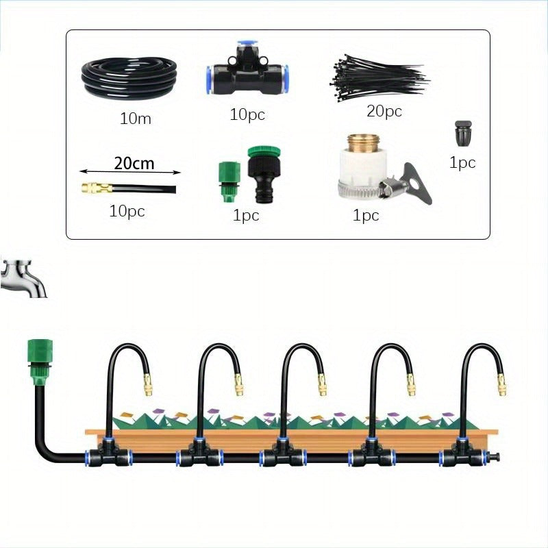 Garden Sprinkler Kit Rotating Copper Nozzle Automatic Irrigation System for Lawn Balcony Misting — image 3