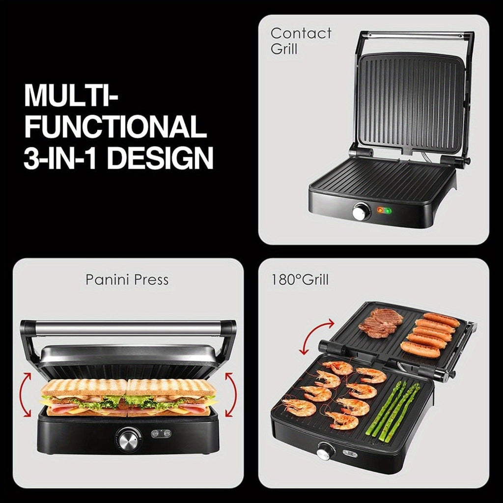 Panini Press Grill Indoor Sandwich Maker 4 Slice, Non-Stick 1200W Electric Grill with Temperature Control — image 4