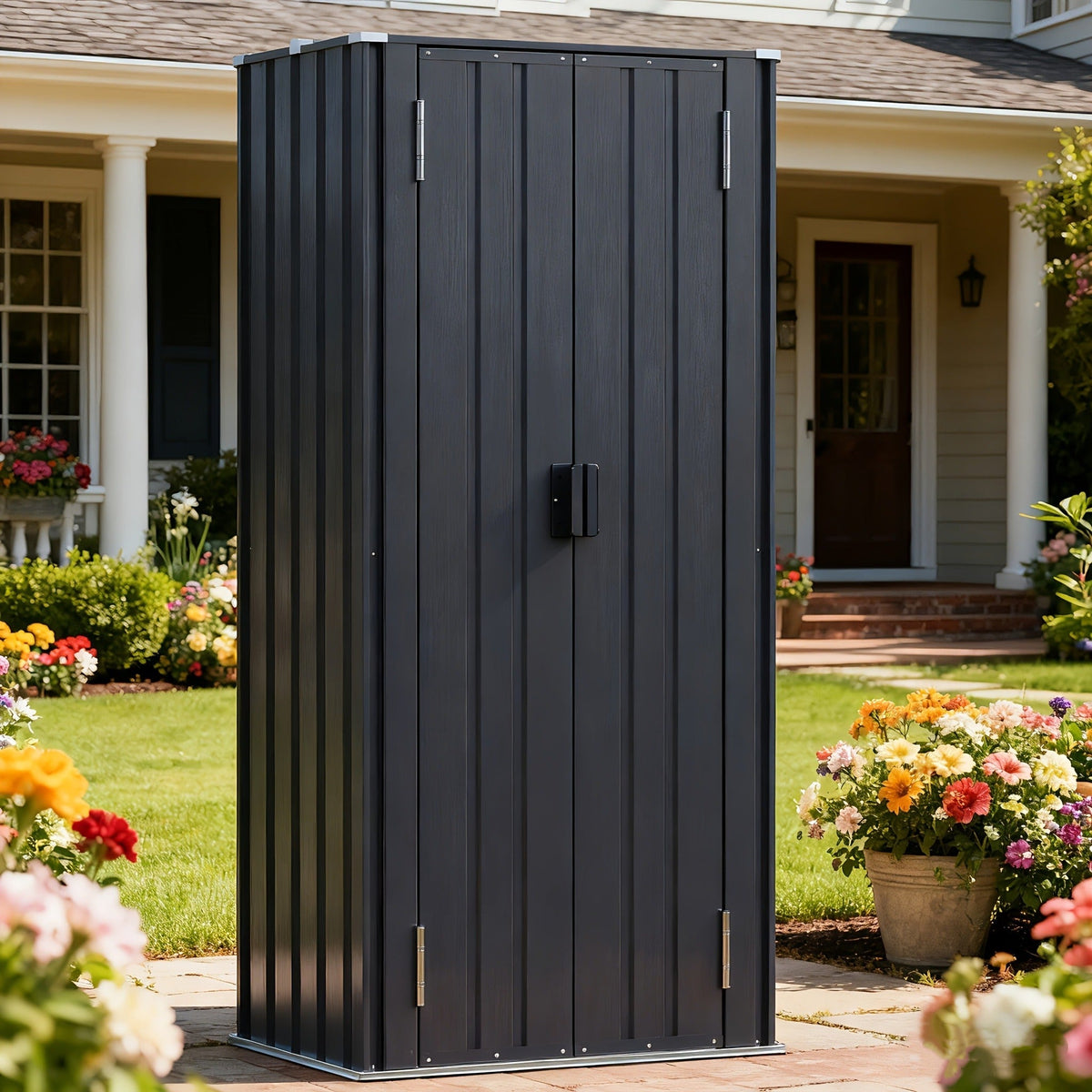 Metal Outdoor Storage Cabinets with Shelf-Equipped Tall or Low Models and 3 x 2 x 4.6 Ft Shed Option — image 6