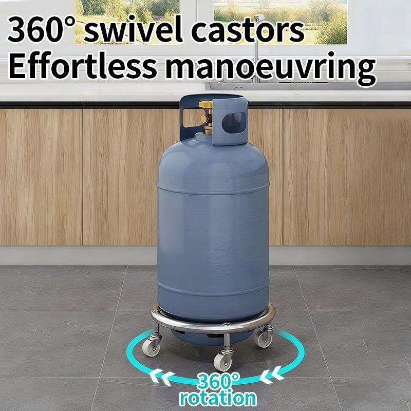 Propane Tank Dolly with 4 Locking Wheels, Gas Cylinder Cart & Movable Base for Tanks, Garden Pots & Storage — image 7