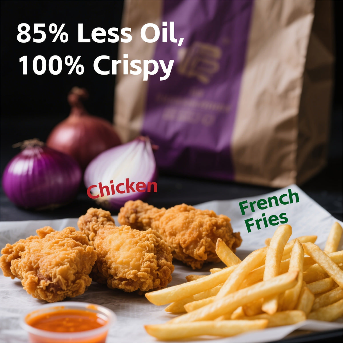 5.8Qt Air Fryer with Touchscreen Control Panel, Viewing Window, Eight Presets and 20 Paper Liners — image 4